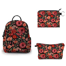 Load image into Gallery viewer, Mini Backpack, Pouch, & Mini Pouch Bundled Set - Embroidery Rose Floral