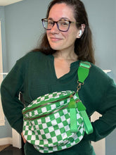 Load image into Gallery viewer, The Roni Nylon Crossbody - Checkered Lime