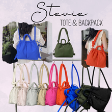 Load image into Gallery viewer, Stevie - Nylon Puff Tote & Backpack