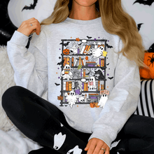 Load image into Gallery viewer, Reading Ghosts Bookish Library Spooky Halloween BookTok Cozy Seasonal Graphic Sweatshirt