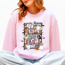 Load image into Gallery viewer, Reading Ghosts Bookish Library Spooky Halloween BookTok Cozy Seasonal Graphic Sweatshirt