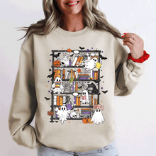 Load image into Gallery viewer, Reading Ghosts Bookish Library Spooky Halloween BookTok Cozy Seasonal Graphic Sweatshirt