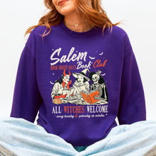 Load image into Gallery viewer, Salem Book Club All Witches Welcome Bookish Booktok Classic Vintage Halloween Reading Books Sweatshirt