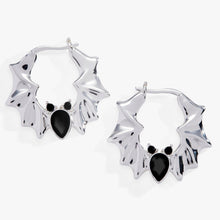 Load image into Gallery viewer, Crystal Bat Hoop Earrings