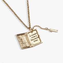 Load image into Gallery viewer, 'A Reader Lives A Thousand Lives' Book Club Locket Pendant