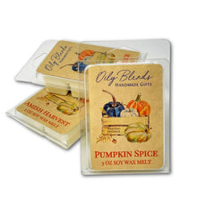 Load image into Gallery viewer, Fall Scented Soy Wax Melts - 3 oz - Oily BlendsFall Scented Soy Wax Melts - 3 oz