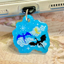 Load image into Gallery viewer, Fourth Wing Inspired Dragons Glow in the Dark Sparkle Double Sided USB-C Dust Plug Kindle Charm