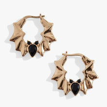 Load image into Gallery viewer, Crystal Bat Hoop Earrings