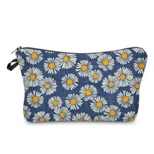 Load image into Gallery viewer, Pouch - Floral Daisy on Denim Blue