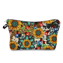 Load image into Gallery viewer, Pouch - Holiday Christmas - Turquoise Sunflower with Lights