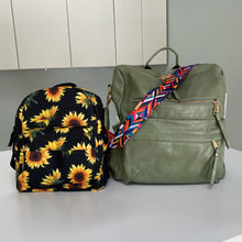 Load image into Gallery viewer, Mini Backpack - Sunflower On Black