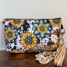 Load image into Gallery viewer, Pouch - Sunflower, Turquoise Sunflower