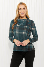 Load image into Gallery viewer, Plaid Side Slit Button Detail Top (SAMPLE SALE)