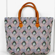 Load image into Gallery viewer, Peacock Feathers Beach Tote