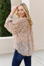 Load image into Gallery viewer, Printed Button Down Smocked Lantern Sleeve Blouse (SAMPLE SALE)