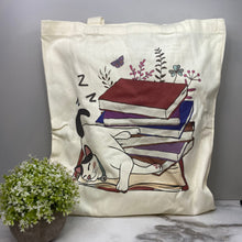 Load image into Gallery viewer, Tote Bag - Sleepy Cats &amp; Books - #4
