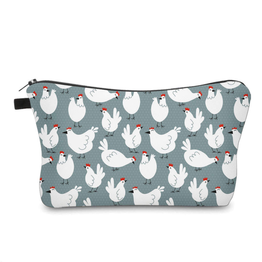 Pouch - Chickens Teal