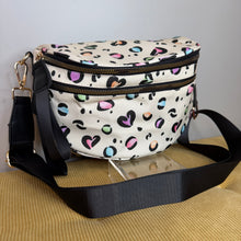 Load image into Gallery viewer, The Roni Nylon Crossbody - Animal Print Multi Color Hearts
