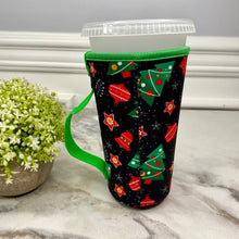 Load image into Gallery viewer, Neoprene Cup Holder Koozie Tumbler with Handle - Christmas Design
