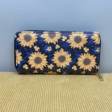 Load image into Gallery viewer, Wallet - Faux Leather - Sunflower Yellow Blue Black
