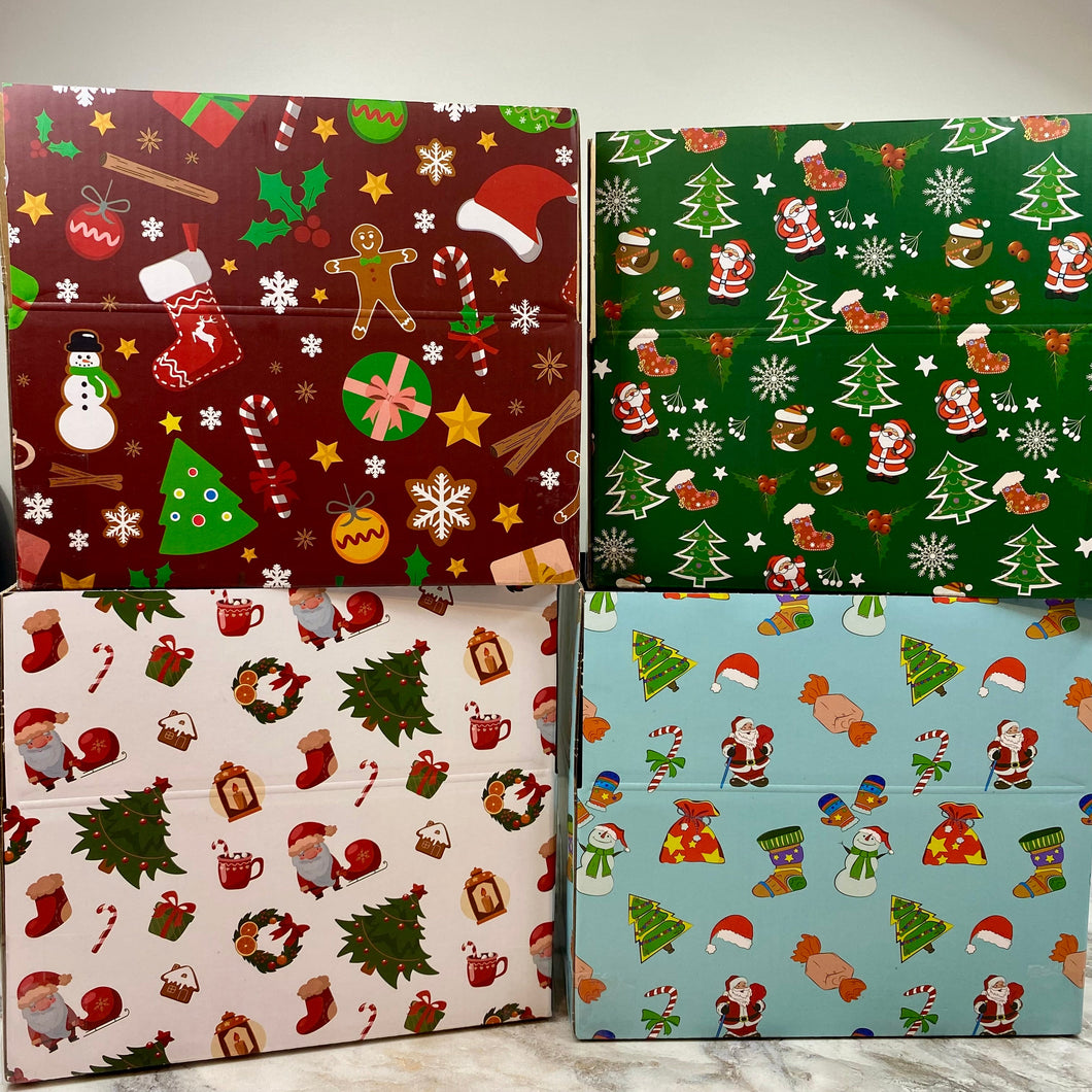 Christmas Gift Box with Crinkle Paper - Large