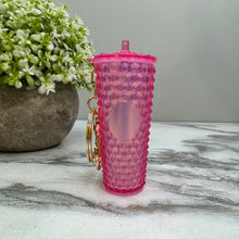 Load image into Gallery viewer, Keychain - Studded Tumbler - Pink Holographic
