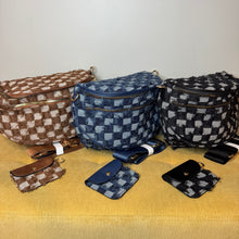 Load image into Gallery viewer, The Roni Nylon Crossbody - Checkered Denim - PREORDER
