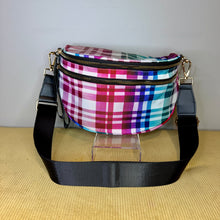 Load image into Gallery viewer, The Roni Nylon Crossbody - Plaid Ombre White
