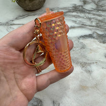 Load image into Gallery viewer, Keychain - Studded Tumbler - Creamsicle Holographic
