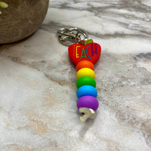 Load image into Gallery viewer, Keychain - Silicone Bead - Teach, Red
