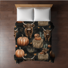 Load image into Gallery viewer, Blanket Halloween #10 - Fall Highland Cow - PREORDER ends 7/25
