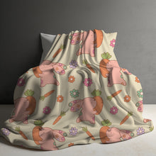 Load image into Gallery viewer, Blanket - Easter - Floral Bunnies With Carrots
