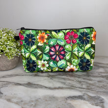 Load image into Gallery viewer, Pouch - Floral Green Tile
