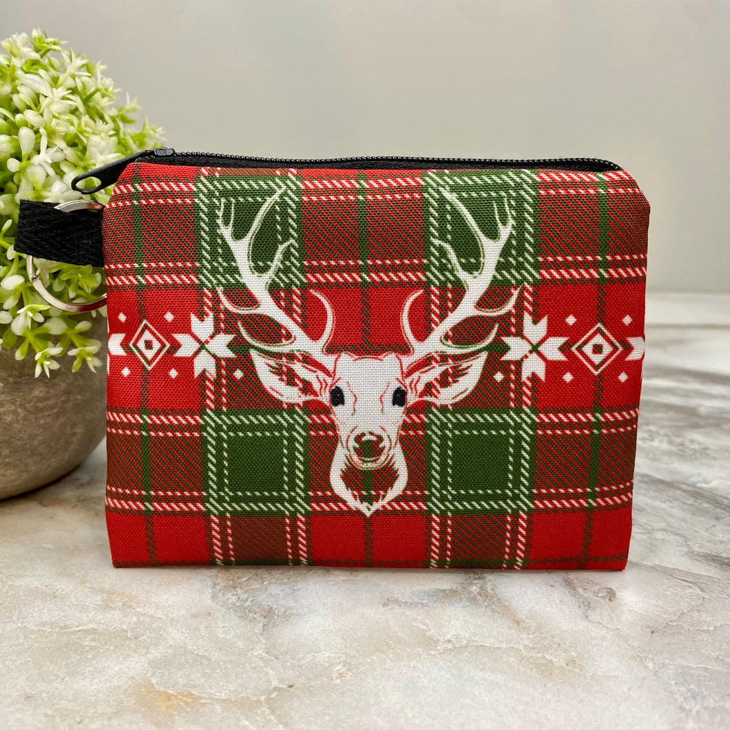 Mini Pouch - Christmas - Reindeer Plaid