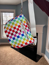 Load image into Gallery viewer, The Roni Nylon Crossbody - Checkered Colorful White

