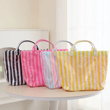 Load image into Gallery viewer, April Vinyl Tote Bag - Stripes
