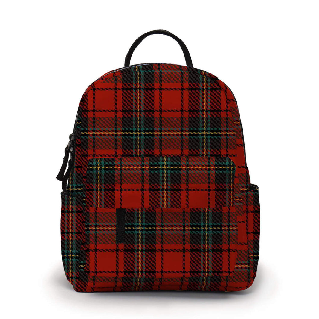 Mini Backpack - Plaid Green Red