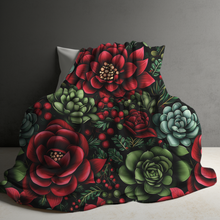 Load image into Gallery viewer, Blanket - Christmas - Floral Berries - PREORDER
