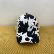 Load image into Gallery viewer, Hat - Ponytail - Black Cow
