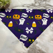 Load image into Gallery viewer, Dog Bandana - Halloween - Boo Ghost Crossbones
