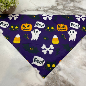 Dog Bandana - Halloween - Boo Ghost Crossbones