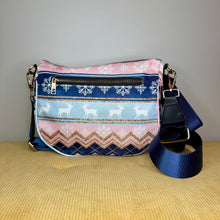 Load image into Gallery viewer, The Roni Nylon Crossbody - Christmas Snowflake Blue Pink

