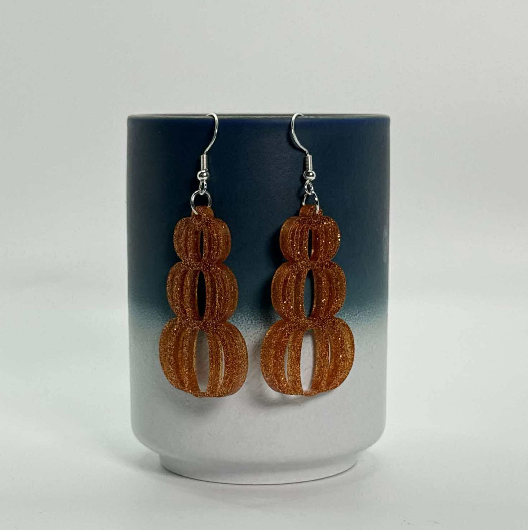 Dangle Earrings - Halloween Fall - Pumpkin Trio - PREORDER Ends 10/2