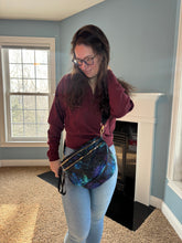Load image into Gallery viewer, The Roni Nylon Crossbody - Blue Green Purple Galaxy
