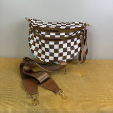 Load image into Gallery viewer, The Roni Nylon Crossbody - Checkered Chocolate
