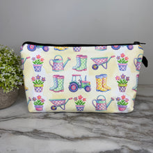Load image into Gallery viewer, Pouch - Floral Tractor Boots Watering Can Checkered
