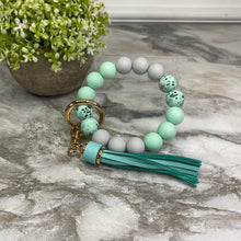 Load image into Gallery viewer, Silicone Bracelet Keychain - Terrazzo Mint
