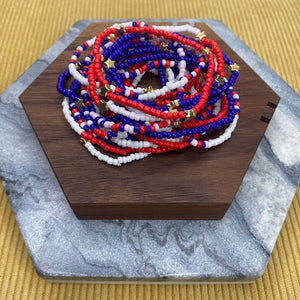 Bracelet - Fourth Of July - Red, White, & Blue Stars