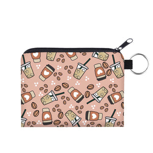 Pouch & Mini Pouch Set - Iced Coffee Hearts