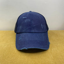 Load image into Gallery viewer, Hat - Criss Cross Ponytail - Navy
